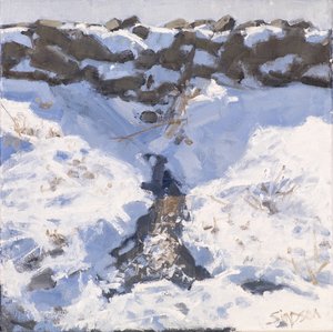 Roadside Snow, 2016 (olej na płótnie) autorstwa Charles Simpson