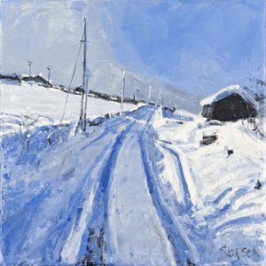Droga pokryta śniegiem, 2010 (olej na płótnie) autorstwa Charles Simpson