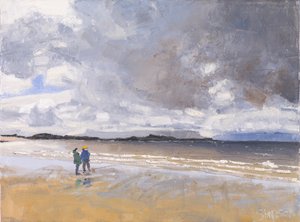 Dwie postacie, 2017 (olej na płótnie) autorstwa Charles Simpson