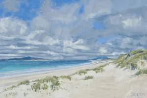 West Beach, Berneray, 2013 (olej na płótnie) autorstwa Charles Simpson
