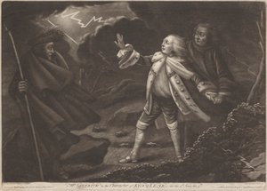 Pan Garrick w roli Króla Leara - "Król Lear", Akt III, Scena V autorstwa Charles Spooner