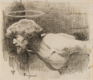 Studium do ścięcia św. Jana Chrzciciela, ok. 1881 (węgiel na grubym kremowym papierze)