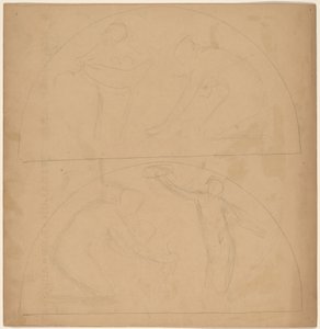 Studiuj projekt obramowania [verso] autorstwa Charles Sprague Pearce