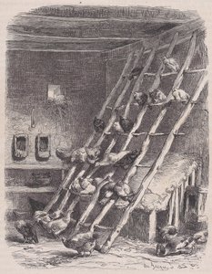 Wizyta na farmie - The Roost, z Le Magasin Pittoresque, ca. 1852.