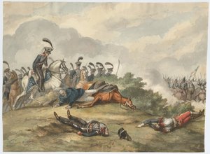 Marszałek Blücher w bitwie pod Ligny 16 czerwca 1815, 1818 autorstwa Charles Turner Warren