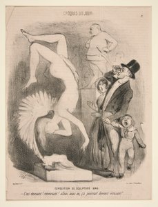 Exposition de Sculpture 1849 (Wystawa Rzeźby 1849), z serii Sketch of the Day opublikowanej w Le Charivari autorstwa Charles Vernier
