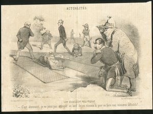 Ilustracja Charlesa Verniera (?-1887) w Le Charivari - Polityczny ptaszek - Prezydent Republiki, Ministere de l