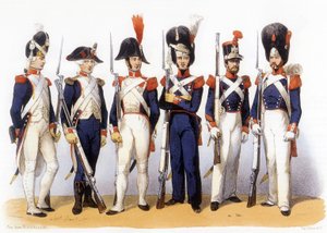 Mundury armii francuskiej, Gwardii Narodowej (piechoty) XVIII-XIX w., ryc. Charles Vernier (1831-1887)