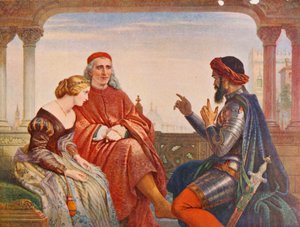 Szekspir: Zaloty Desdemony, Otello, Akt I, Scena 3 (litografia kolorowa)
