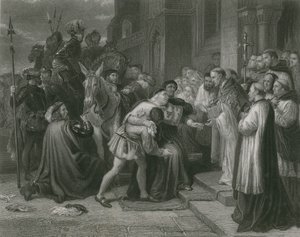 Wolsey w opactwie Leicester, Henryk VIII autorstwa Charles West Cope