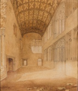 Crosby Hall (nr 1), ok. 1818 r. (akwarela na papierze) autorstwa Charles Wild