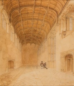 Crosby Hall (nr 2), ok. 1818 (akwarela na papierze) autorstwa Charles Wild