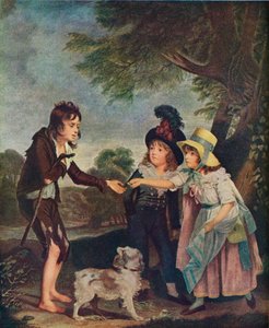 Portret dzieci Sir Francisa Forda dającego monetę żebrakowi. Wystawiany 1793 1906