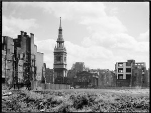 Kościół St Mary-le-Bow, Cheapside, City and County of the City of London, GLA, 1941-1945. autorstwa Charles William Prickett