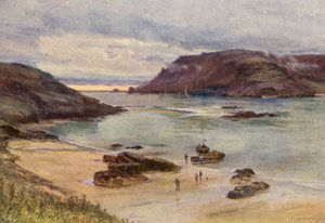 Port Salcombe (kolorowa litografia) autorstwa Charles William Wyllie
