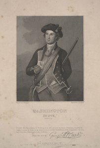 Waszyngton w 1772, rysowany przez Ansona Dickinsona c.1833 (rycina stalowa) autorstwa Charles Willson (after) Peale