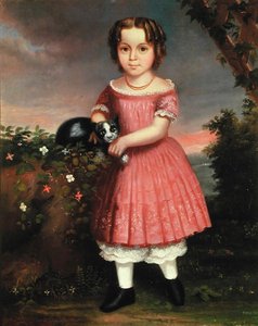 Portret dziecka głaszczącego kota autorstwa Charles Winter