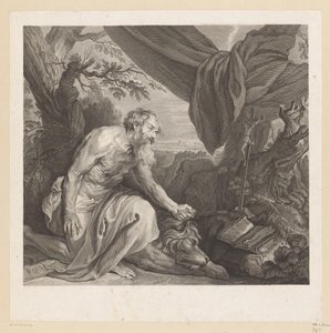 Hieronim ze śpiącym lwem i krzyżem autorstwa Charles de Beauvais (rejected attribution)