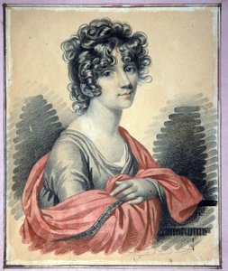 Portret hrabiny Warwary Iwanowny Golicyny (?-1804), z domu Shipovej - Dzieło Carla von Hampelna (1794 po 1880), węgiel, pastel i sangwina na tekturze (25x22 cm), ok. 1820 - (Portret hrabiny Warwary Iwanowny Golicyna , ur. Shipova, węgiel drzewny,