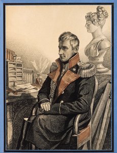 Portret hrabiego Michaiła Woroncowa (1782-1856) (Portret hrabiego M. Woroncowa). Praca Carla Von Hampeina (1794-po 1880), ołówek i akwarela na papierze, ok. 1820. Sztuka rosyjska