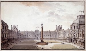 Architektura: projekt przebudowy Salonu Carre du Louvre. Rysunek tuszem i piórem autorstwa architekta Charlesa de Wailly