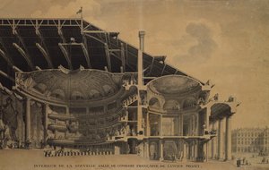 Wnętrze nowej Salle de Comedie-Francaise w Théâtre de lOdéon, Paryż, 1776