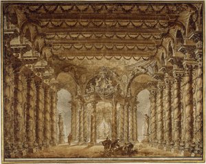 Scenografia do opery Armide Jean-Baptiste Lully, 1760.