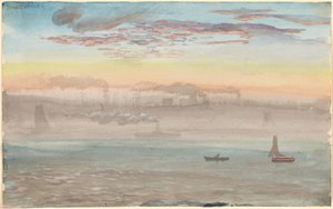 East River, wschód słońca autorstwa Charles de Wolf Brownell