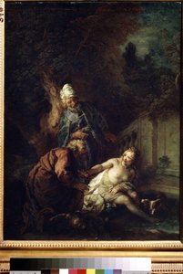 Zuzanna i Starszyzna. Obraz Charlesa de La Fosse (1636-1716), po 1700. Olej na płótnie. Sztuka barokowa. Muzeum Sztuk Pięknych, Puszkin, Moskwa