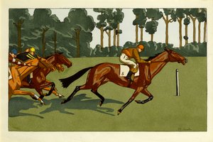 Zestaw czterech grafik - Longchamps i inne rasy, ok.1910