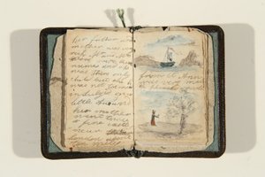 Początek historii „Była sobie kiedyś mała dziewczynka i miała na imię Ane, ok. 1828 r. (pióro i atrament oraz akwarela na papierze)