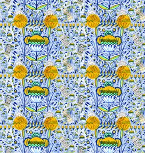 Ashmolean Museum Pattern Design, 2020 (pędzel i długopisy) autorstwa Charlotte Orr