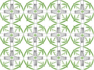 Matcha Repeat Pattern, 2018 (pióro i atrament) autorstwa Charlotte Orr