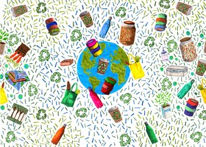 Recycling Bin Design, 2020 (pędzelki i cyfrowe) autorstwa Charlotte Orr