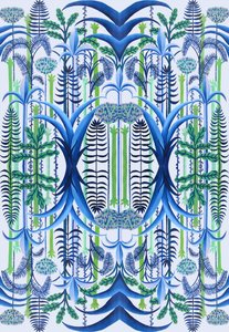 Tapeta, 2016 (akryl na papierze) autorstwa Charlotte Orr