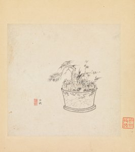 Badania różne, jeden liść datowany na 1619 r. autorstwa Chen Hongshou