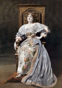 Francuska komik Julia Bartet (1854-1941) jako Marion de Lorme w sztuce „Marion de Lorme” w Comedie Francaise w Paryżu, zdjęcie: Cheri Rousseau z francuskiej gazety „Le Theatre” 1 lipca