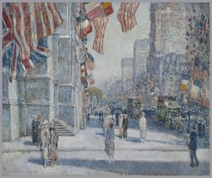 Wczesny poranek na Alei w maju 1917 autorstwa Childe Frederick Hassam