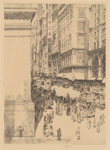 Piąta Aleja, południe autorstwa Childe Frederick Hassam