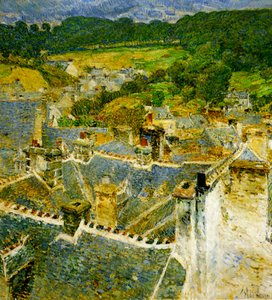 Dachy, Pont-Aven, Bretania autorstwa Childe Frederick Hassam