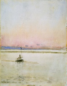 Zachód słońca (akwarela na papierze) autorstwa Childe Frederick Hassam