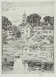 Wieża kościelna, Portsmouth, 1921 autorstwa Childe Hassam