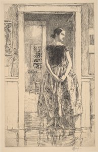 Dziewczyna w nowoczesnej sukni autorstwa Childe Hassam