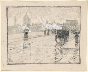 Deszczowy dzień, Boston autorstwa Childe Hassam