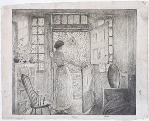Holenderskie drzwi (recto), grecki taniec (verso) autorstwa Childe Hassam