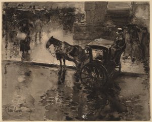Przypływ na alei autorstwa Childe Hassam