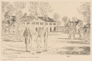 Waszyngton w Mount Vernon autorstwa Childe Hassam