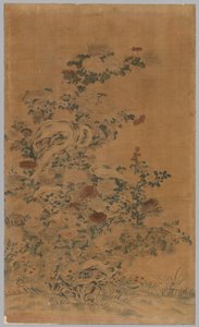 Kesi Panel: Skały i chryzantemy autorstwa China, Qing dynasty