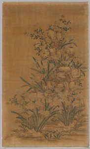 Panel Kesi: Skały i Narcyz autorstwa China, Qing dynasty