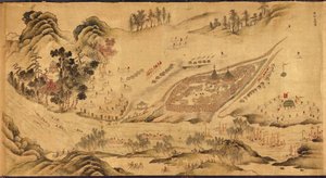 Mapa z rosyjskim obozem na Syberii Wschodniej, 1689-1722 autorstwa Chinese Master
